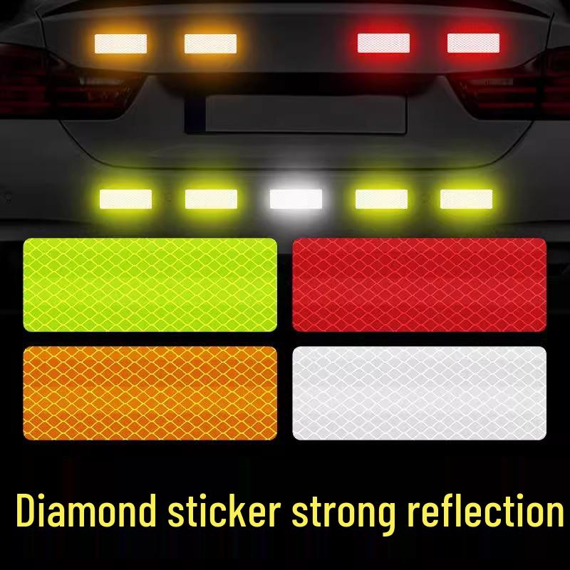 Waterproof Reflective Stickers for Cars, Motorcycles, Helmets, Bicycles—Scratch-Resistant Night Safety Patches