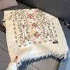 Women'S Luxury Winter Fashion Scarf Thick Travel Shawl Wrap Embroidered Flower Warm Neckerchief Poncho Pashmina Bufanda