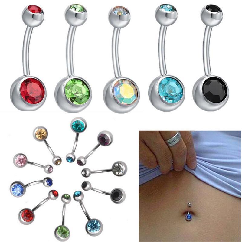 Neue Mode Sexy Damen Chirurgischer Stahl Kristall Bauchnabel Bauchnabelringe Bar Körperschmuck Piercing Schmuck