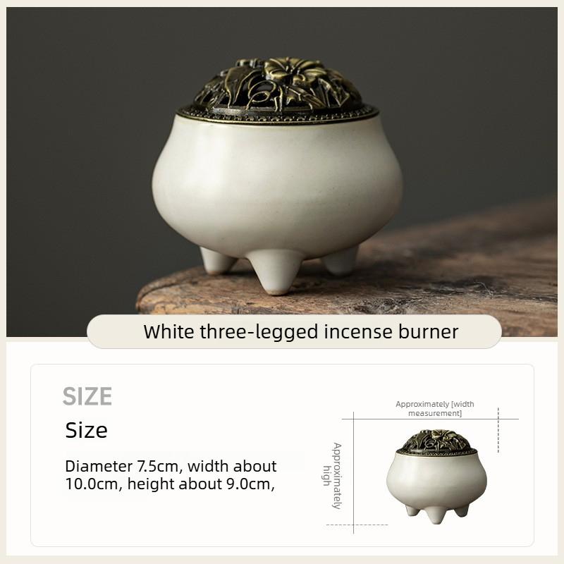 

Retro Ceramic Incense Burner Holder for Backflow Cone Stick Coil Aromatherapy Home Decor Meditation Room Gift белый
