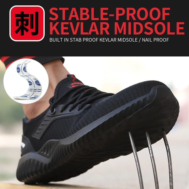Fashion Fashion Safety Shoes Men Anti-Smashing Steel Toe Cap Puncture Proof Indestructible Light Breathable Sneaker Work Shoes Quality