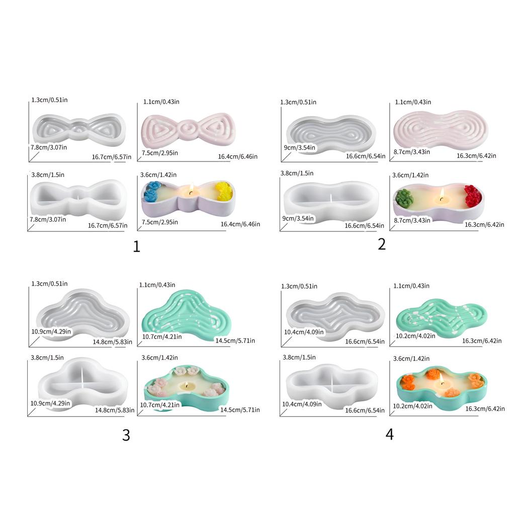 Storage Box Resin Molds Bowknot Jewelry Box Silicone Molds with Lid Epoxy Casting Molds Candle Cup Candlestick Mould