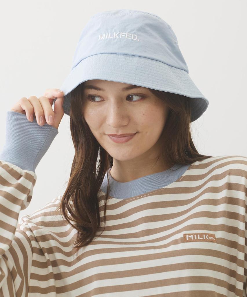 Milkfed STENCIL LOGO BUCKET HAT In Light Blue Women's