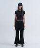 Yuseuteule Waist Embroidered Short Sleeve T-Shirt (Black)