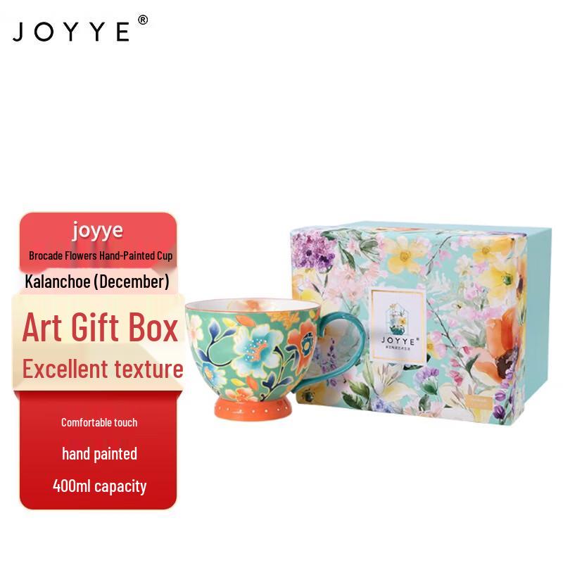 JOYYE Hand-painted Floral Ceramic Mug