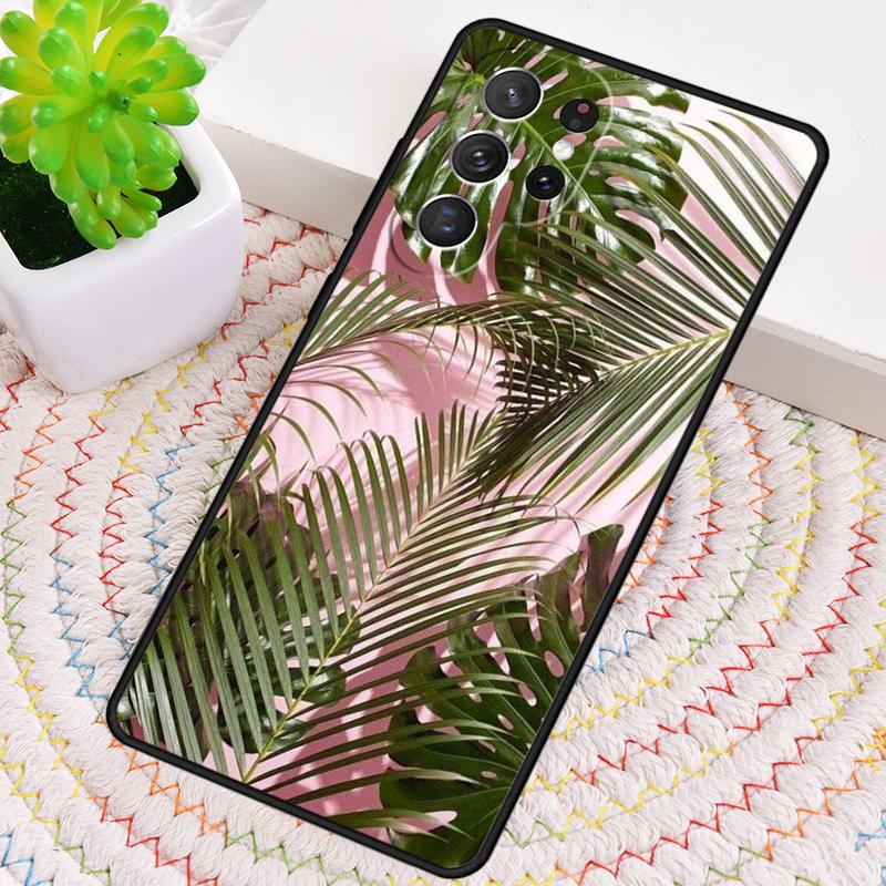 Palm Tree Leaves Plant Flower Silicone Phone Case For Samsung Galaxy Note 10 Pro S26 S25 S24 S23 S22 S21 Plus Ultra Capa Cover