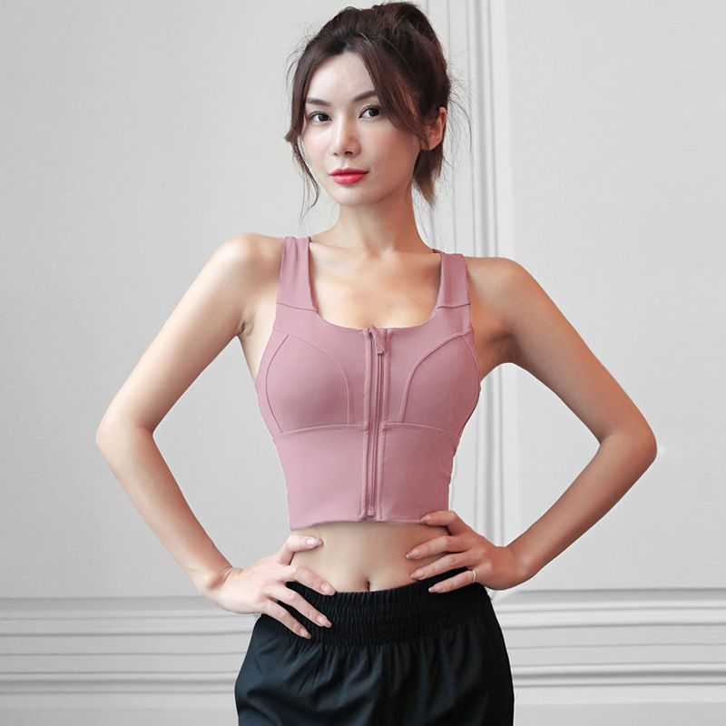 

One-Piece Outer Wear Sports Tight Push up Shockproof Underwear Women s Vest Fitness Yoga Running Beauty Back Wear-Free Bra 8006 lotus root starch vest 34/75/M
