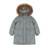 Pocket Point Fur Long Down Jumper Khaki Ardcdj02120kh