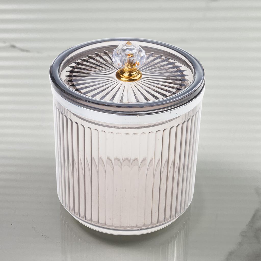 Transparent Toothpick Box Acrylic Makeup Cotton Swab and Pad Holder with Dustproof Lid Bathroom Makeup Tool Holder