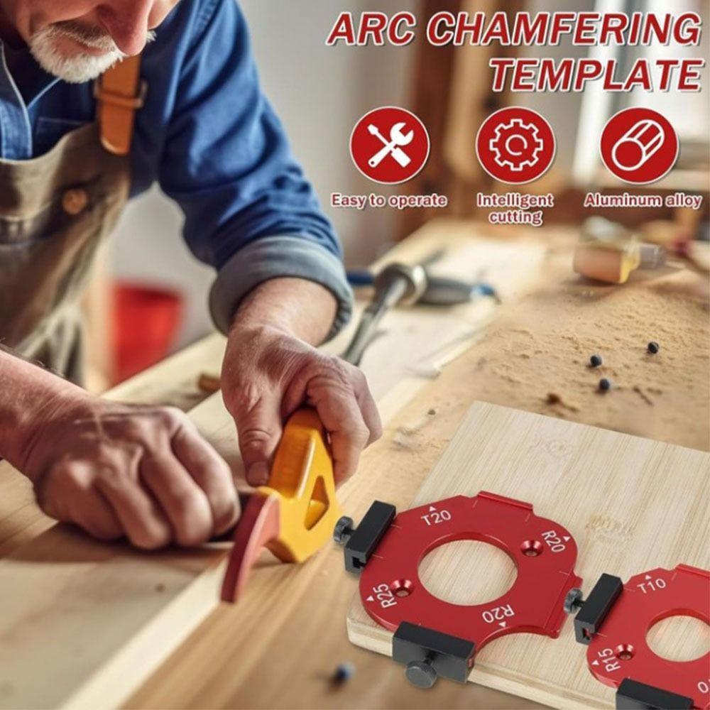 1/2Pcs Reusable Arc Angle Positioning Template Aluminum Alloy R10-R50 Radius Jig  Woodworking