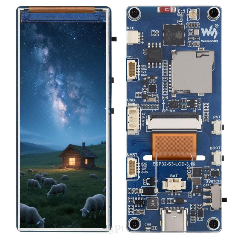 ESP32-S3 Development Board 3.16 Inch LCD Display 3.16 Inch Screen SD Slot 320×820 RGB LED ST7701 Waveshare ESP32-S3-LCD-3.16