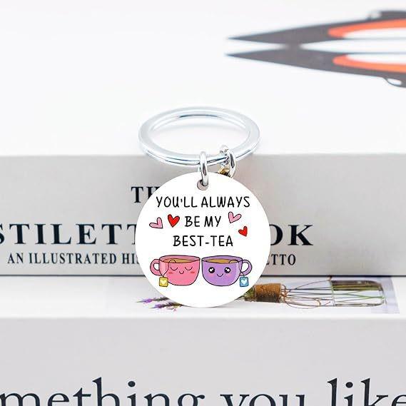 Stainless Steel Milk Tea Pendant Keychain - Cute Small Gift, New Style, In Stock