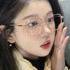Women'S Myopia Glasses High Definition Eye Protection Ultra-Light Anti-Blue Flat Glasses College Style Student Glasses Frame Frame