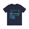 Shades Of Blue Madlib Art Short Sleeve Tee Shirt Graphic Print Crewneck Gift NEW