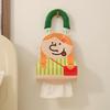 Cute Cartoon Monkey Car Tissue Holder PU Leather Hanging Tissue Box for Girls Auto Napkin Organizer