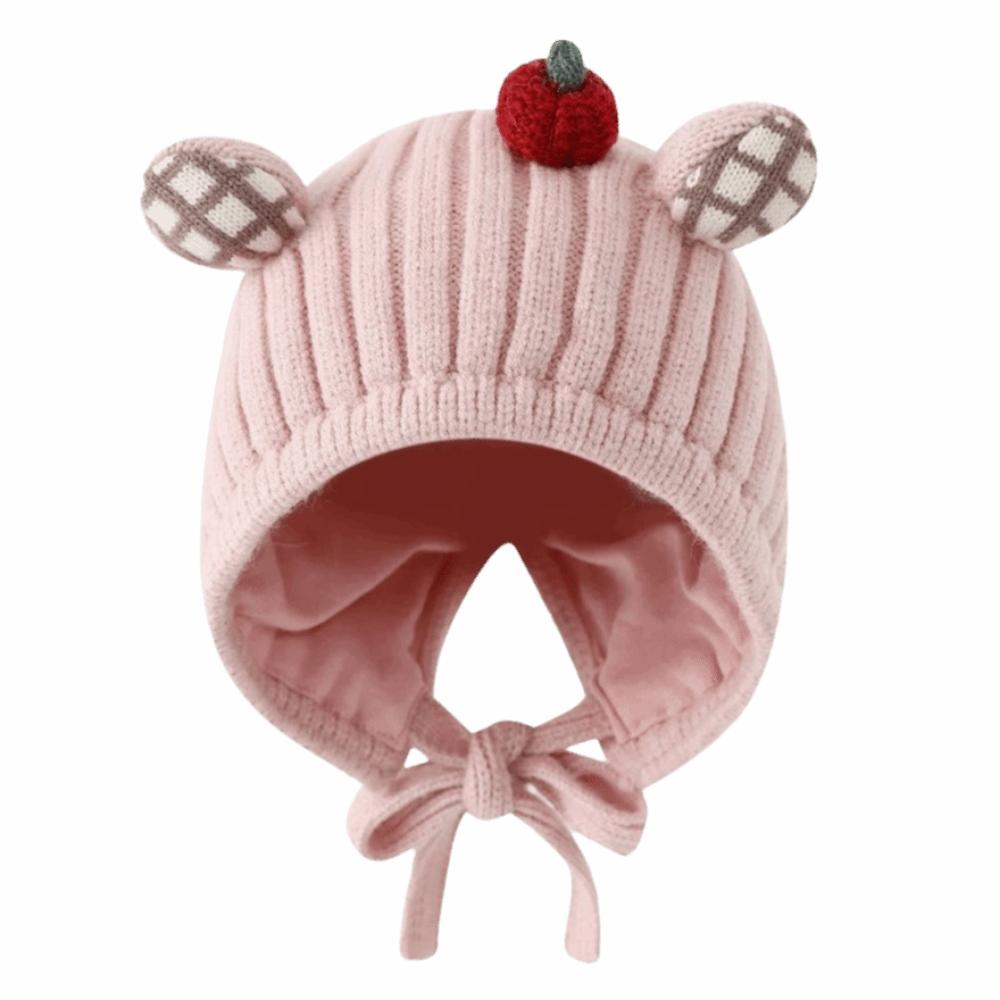 Cute Toddler's Plush Knitted Hat Cold-Resistant Kids Ear Protection Hat  Photography Props