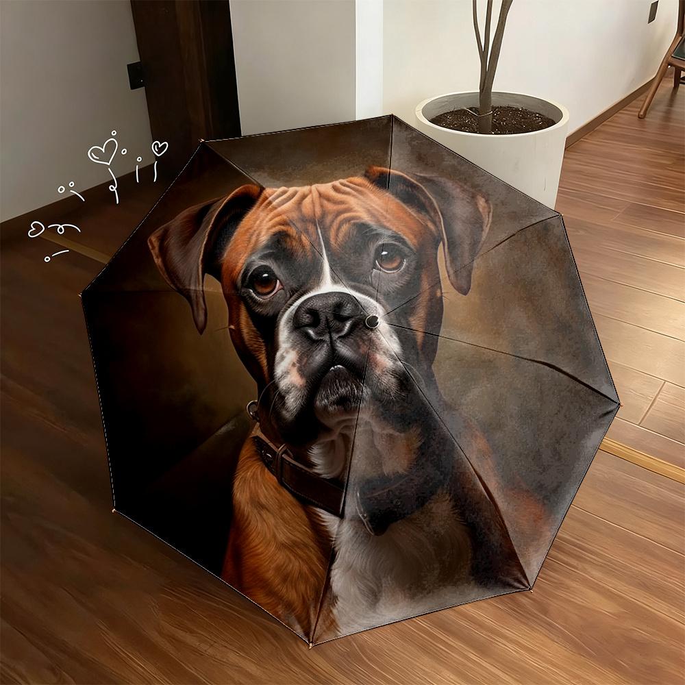

Cute Doggy Umbrella - Charismatic Boxer Design | Durable Iron and Plastic, Foldable, Automatic Opening, Ideal for Travel, Comm Iron&8K