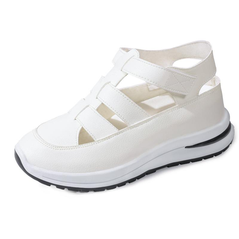 

Sandals women s summer new inner heightening bag head casual shoes hollow breathable versatile muffin sole Roman shoes 36
