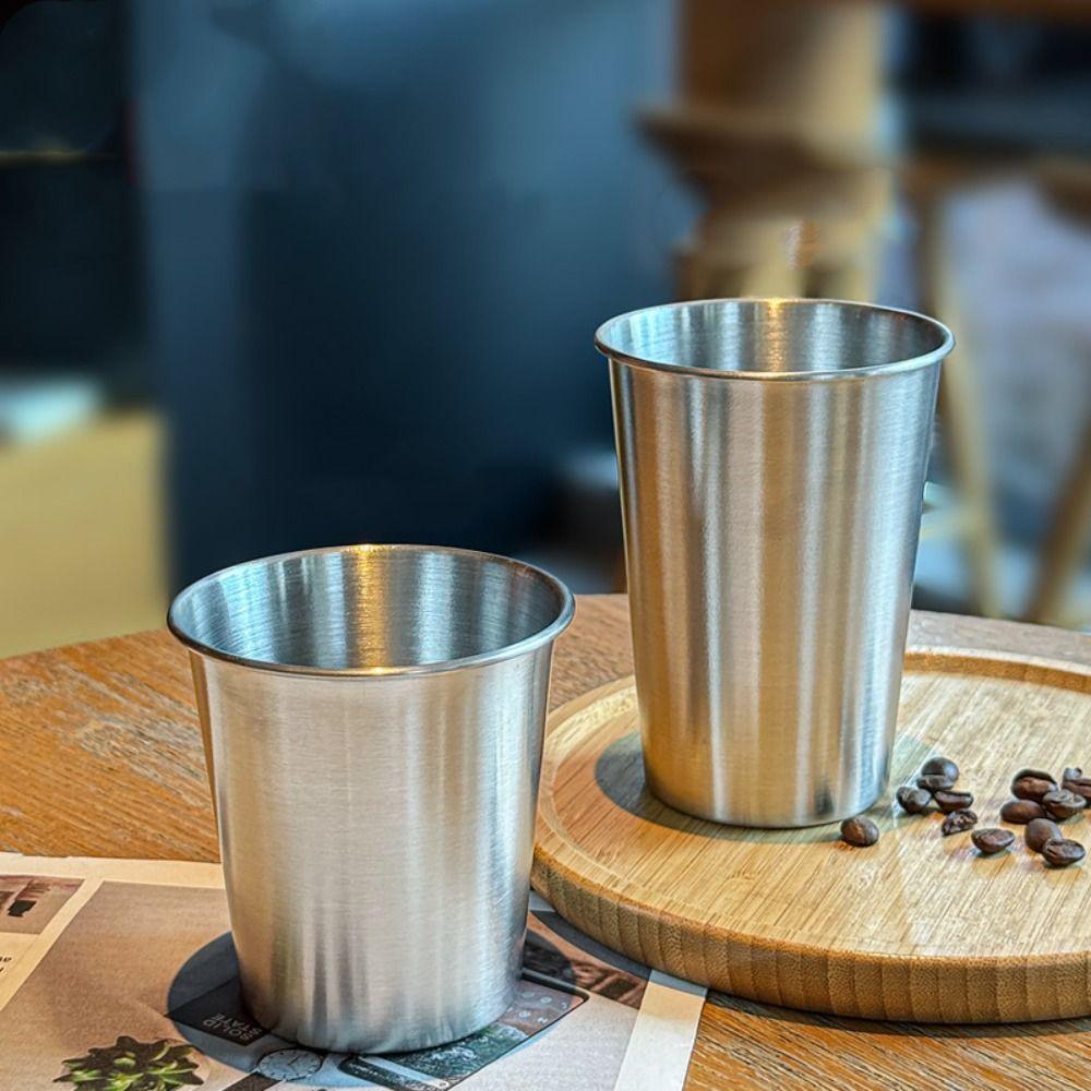 Beker met Wijde Mond Dikke Drinkbeker Wijnglas Roestvrij Staal Beker Keuken