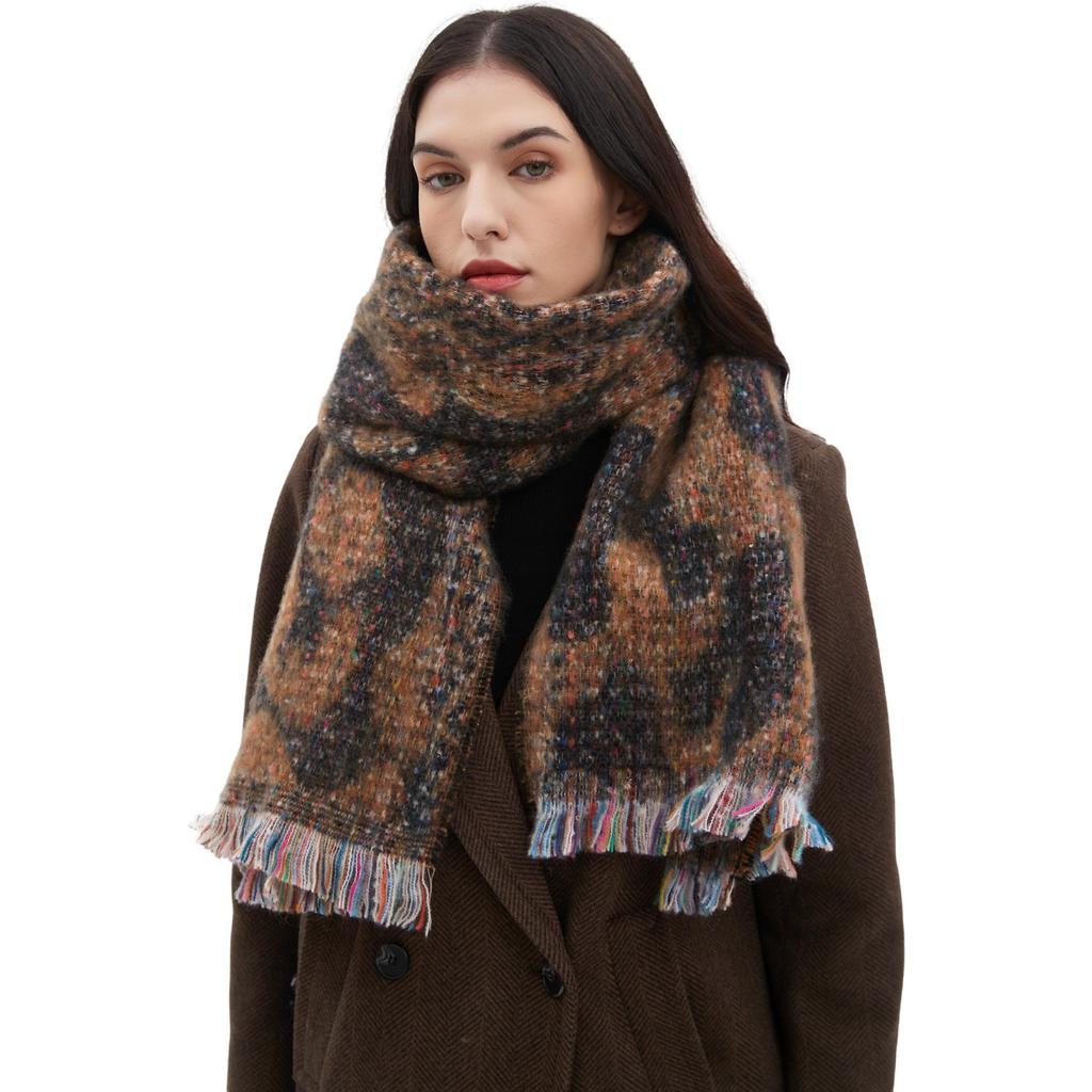 Ladies' New Double-Sided Thickened Versatile European And American Autumn And Winter Scarf, Air Conditioning Shawl