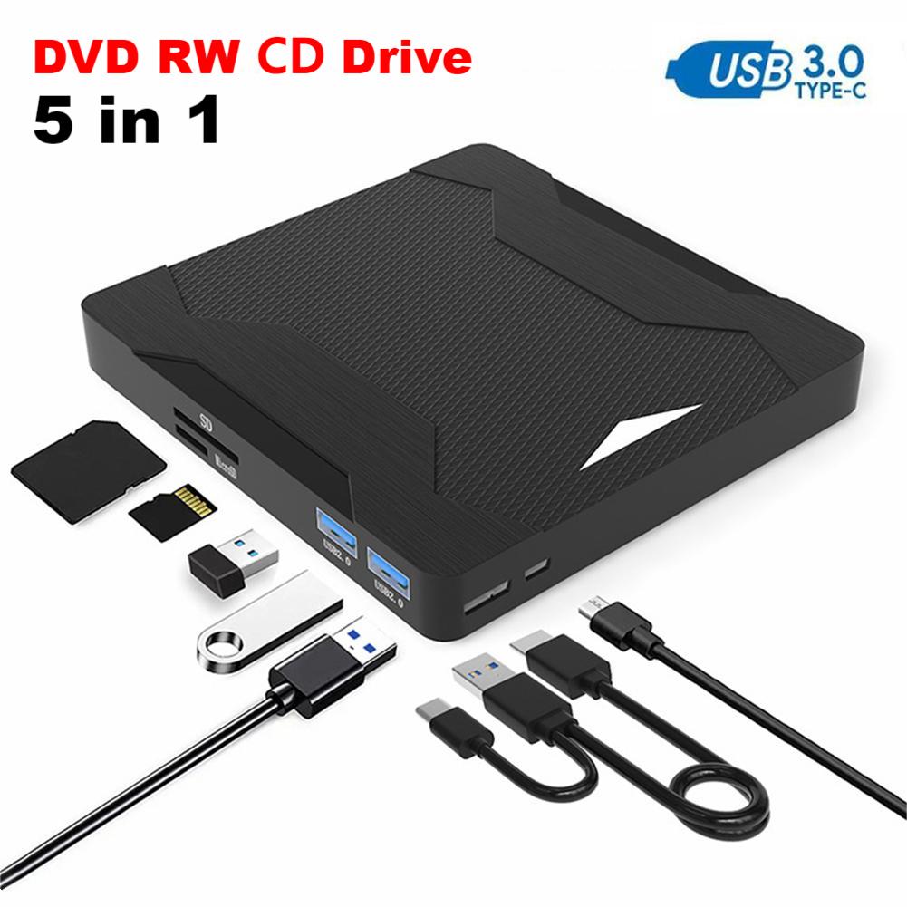 

Внешний USB CD DVD привод USB 3.0 Type C DVD-RW CD-RW записывающее устройство для чтения TF SD оптический привод DVD ROM Writer VCD проигрыватель для ноутбука ПК