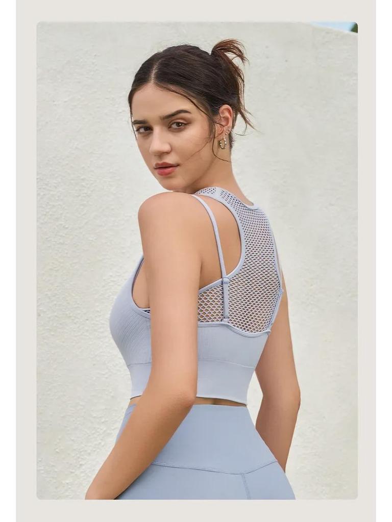 High-Impact Mesh Yoga Vest with Chest Pad