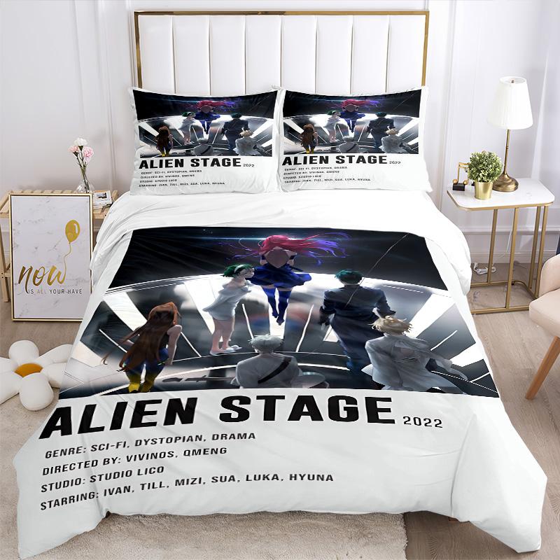 Alien Stage Adventure Print 3Pcs Bedding Setduvet Cover With 2 Bedropillowcase Home Birthday Gift