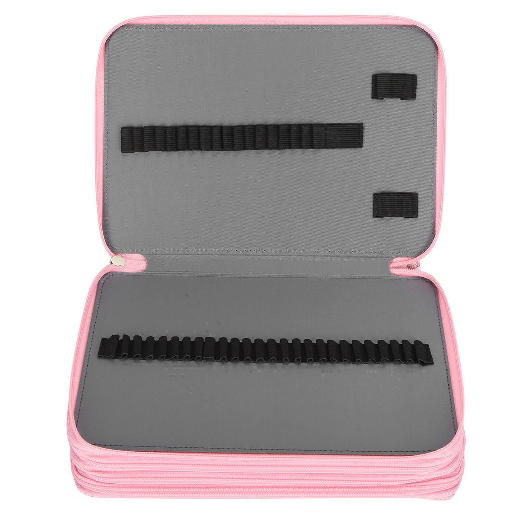 Pencil Case 200 Slots Rose Printed 4‑Layer Zipper Pen Holder Stationery Storage Pocket