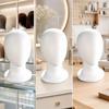 White Foam Mannequin Head with Round Base Smooth Faceless Neck