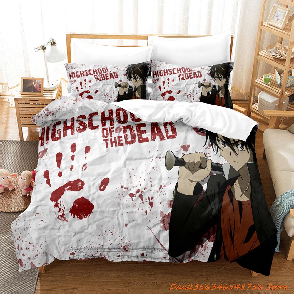 Comforter Cexy Girl Highschool Of The Dead Bedding Set Single Twin Full Queen King Size Bed Set Adult Kid Bedroom Duvet Sets