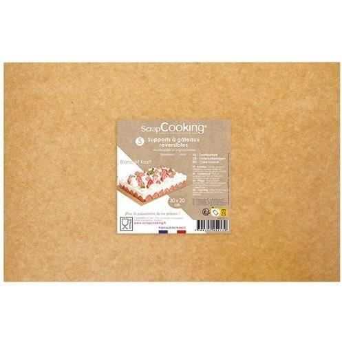Kuchenuntersetzer - SCRAPCOOKING - Rechteckig - 20 x 30 cm - 5 Stück - Aus Kraft