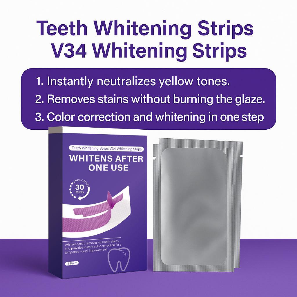 V34 Teeth Whitening Strips Stain Removing