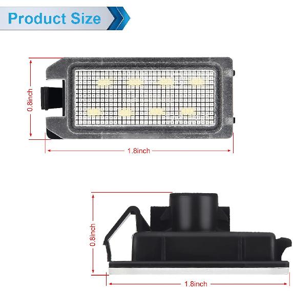 LED License Plate Light Lamp Assembly Compatible with 2014-2021 Grand Cherokee WK 6000K White, Pack of 2