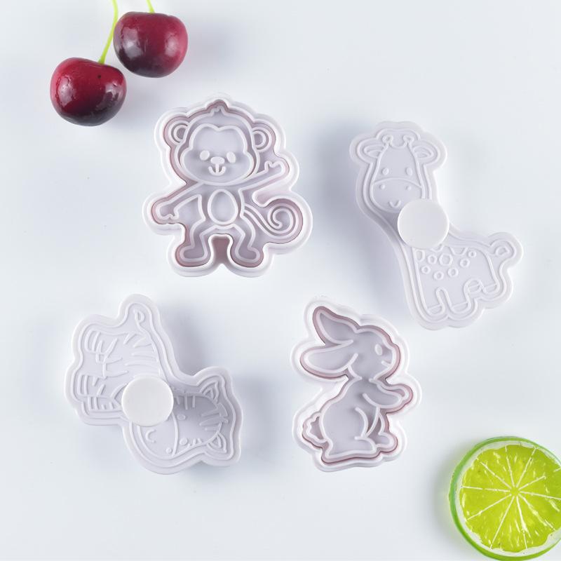 Hot Sale 4pcs Cake Tools Animal Cutter Set Cookie Cutters Biscuit Stamp Fondant Mould Baking Sugarcraft Mold