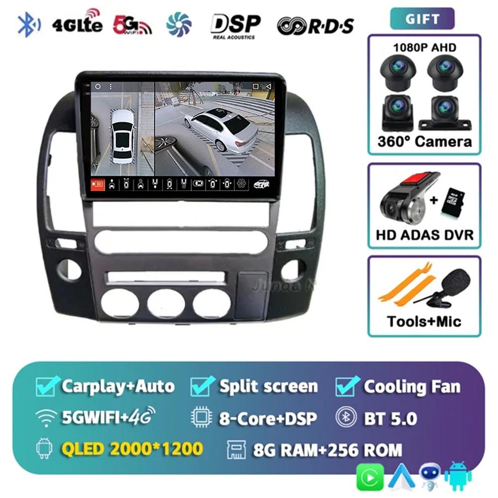 Android 14 Car Radio For Nissan Navara 3 D40 2004- 2010 Multimedia Video Player GPS 4G Carplay Autoradio 2K QLED Head Unit Colo