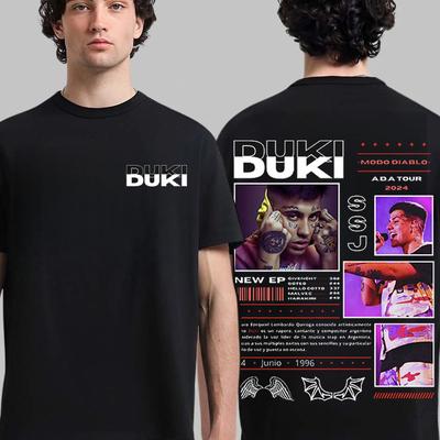 Rap-Sänger Duki ADA Tour Merch T-Shirt für Herren Damen Bequem Atmungsaktiv Hochwertig Reine Baumwolle T-Shirt Street Style