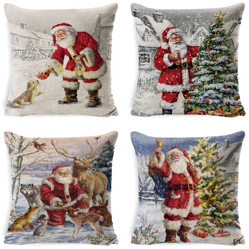 Christmas Pillow Home European Linen Sofa Cushion Cushion New Pillow Case