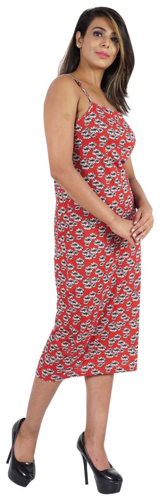 Inkmeso Womens Sexy Spaghetti Strap Dress Printed Bodycon Club Party Midi