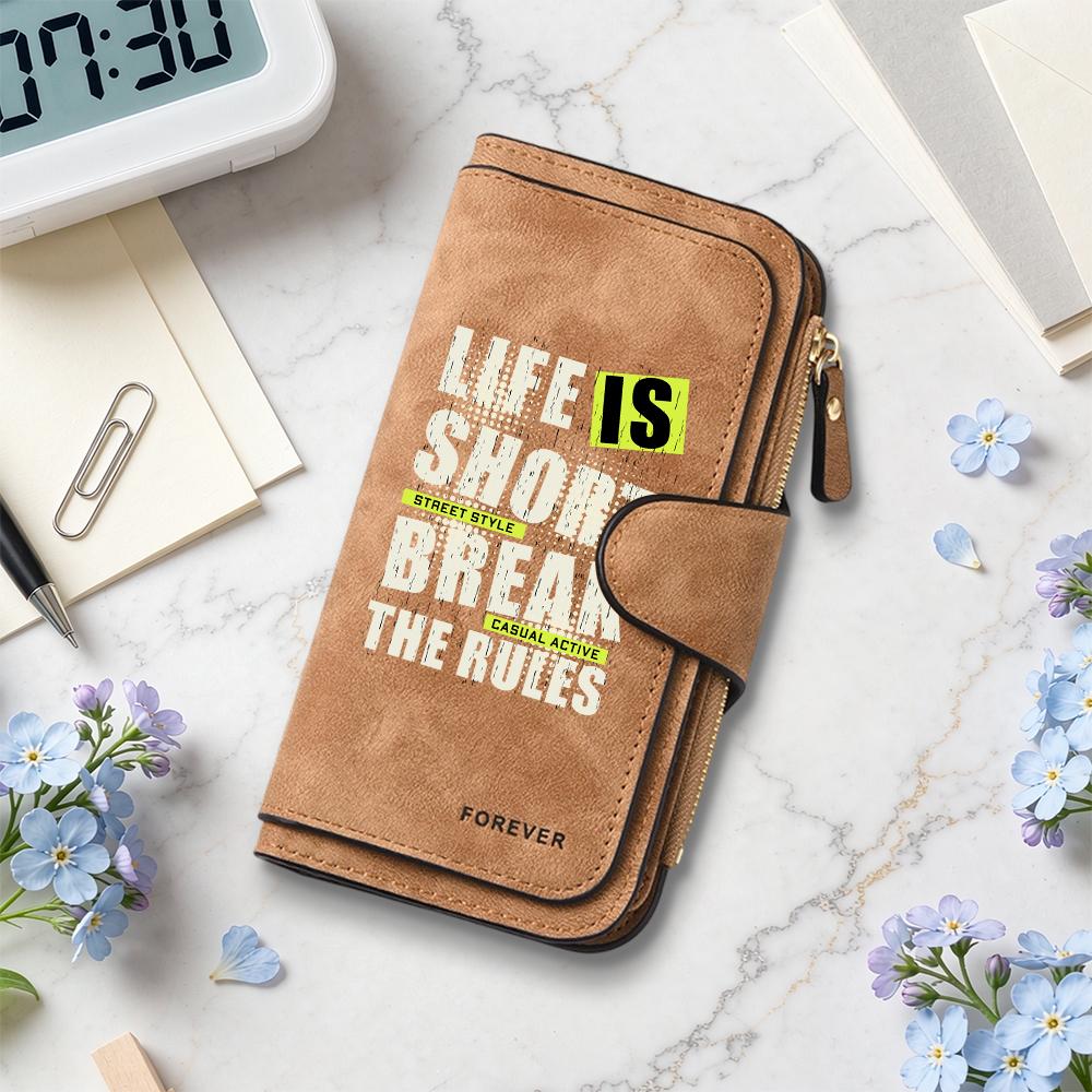 Stylish Letter Printed Long Wallet for Daily Use Casual Portable Multi Slot Card Holder