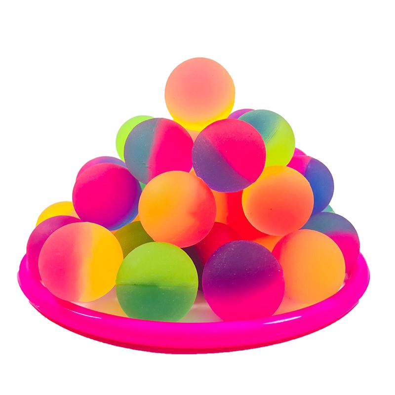 1 buc. minge de săritură pentru copii, băiat colorat, din cauciuc, jocuri sportive pentru copii, mingi elastice pentru sărituri, 25 mm, bicolore, jucărie cu minge elastică