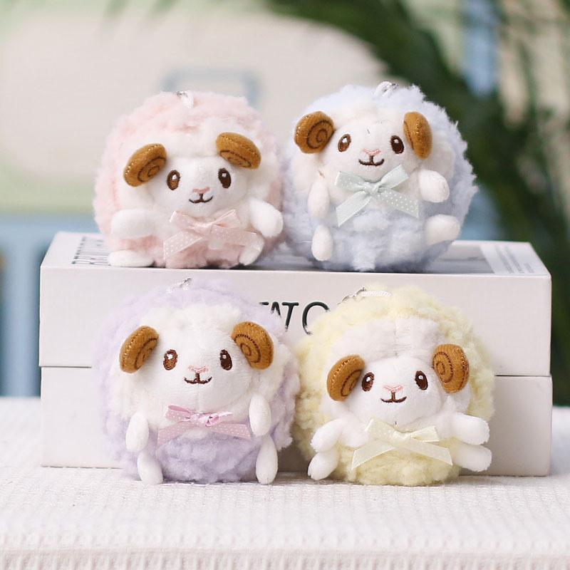 Cute Sheep Plush Keychain With Pp Cotton Filling For Gift And Decor