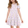 Girl Summer Dress Color & Print Short Sleeve Dress With Pocket Casual Dress Shorts Sleeve Party Dress Easter Day