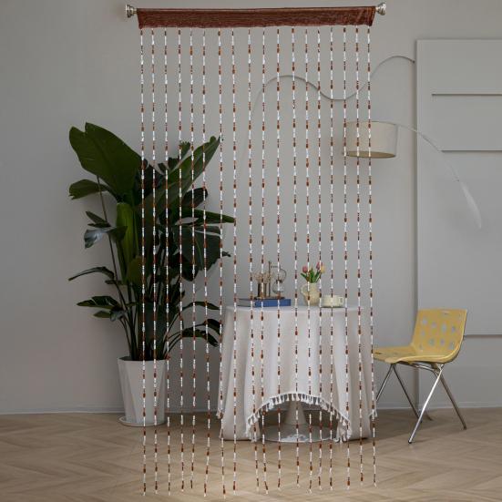 Beaded Door Curtain Room Divider Hanging Door Beads String Curtain Tassel Screen Blind for Window Doorway Living Room Bedroom Decor