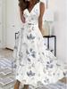 New V-Neck High-Waist Sleeveless Printed Sexy Women's Dress