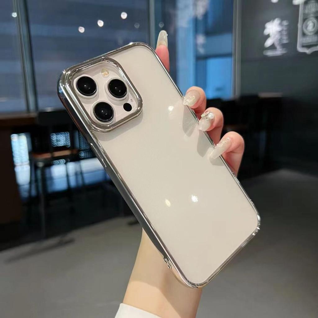 Ultra-Thin Transparent Electroplated Case for iPhone 11/12/13/15 Pro Max