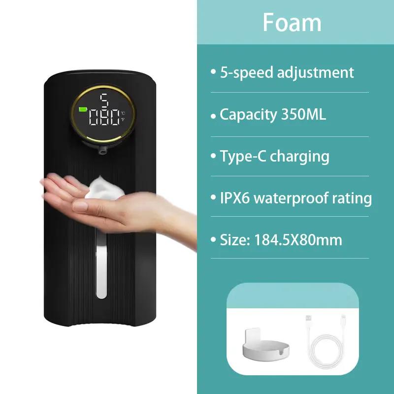 350ML Automatic Induction Hand Sanitizer Wall Mounted Foam Gel Soap Dispenser USB Charging Distributor Foam Shampoo Shower Gel