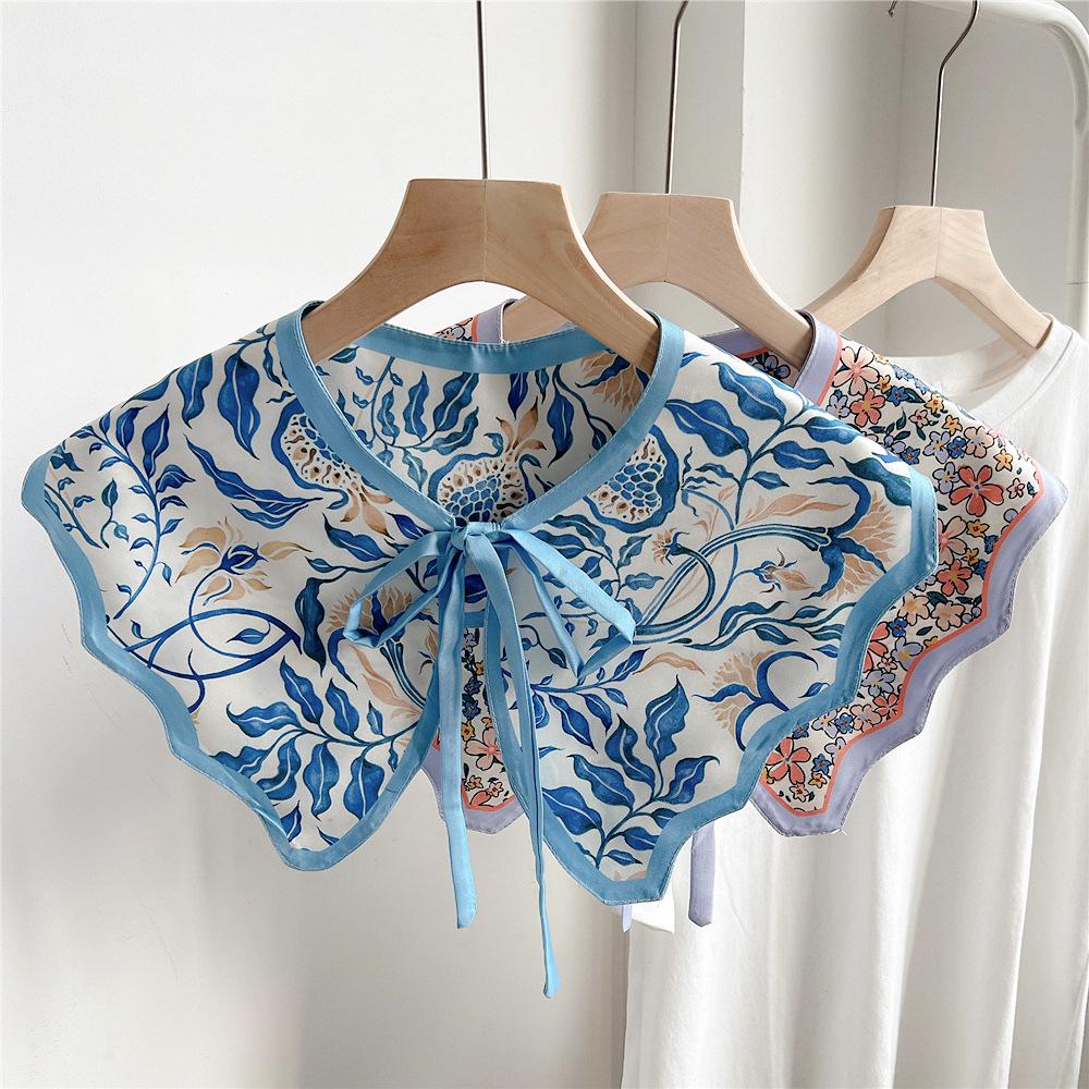Women's Lightweight Shawl Scarf - Spring/Autumn, All-Match Print, Korean Chic Decorative False Collar