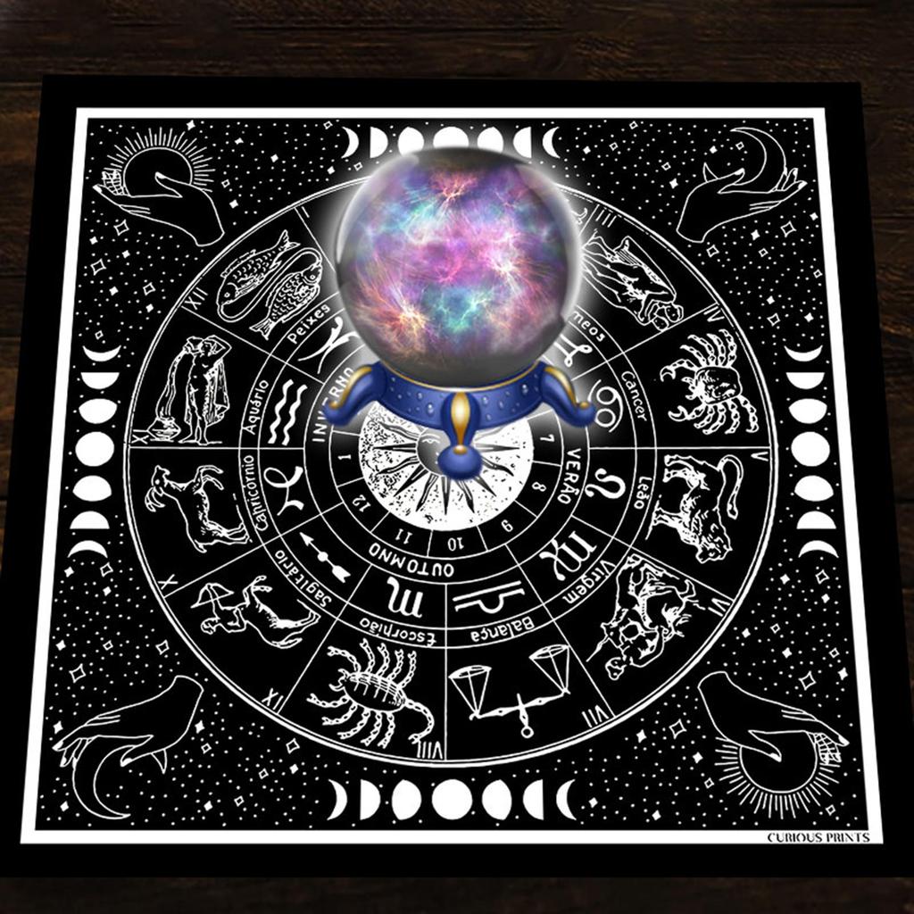 60x60cm Tarot Card Tablecloth Flannel Geometric Figure Divination Altar Cloth Board Game Oracles Card Pad Rune Support
