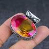 Natural Bi-Color Tourmaline 925 Sterling Silver Jewelry Pendant 1.58" k3e04
