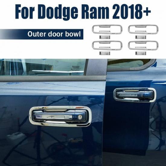 

Chrome Door Bowl Decoration Cover Trim Bezels For Dodge Ram 1500 2018+ Exterior